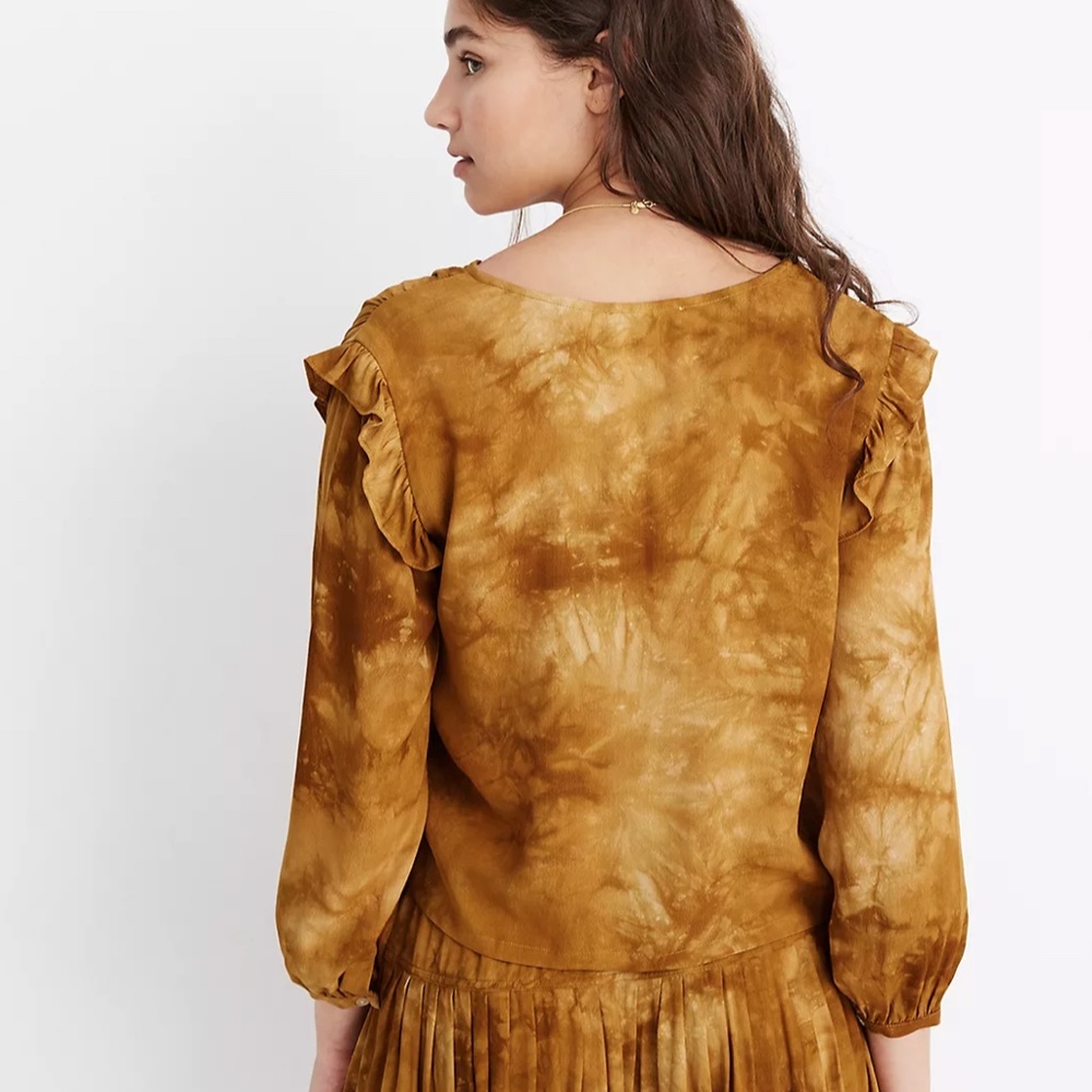 Madewell Tie-Dye Ruffle-Shoulder Top - Picture 4 of 7